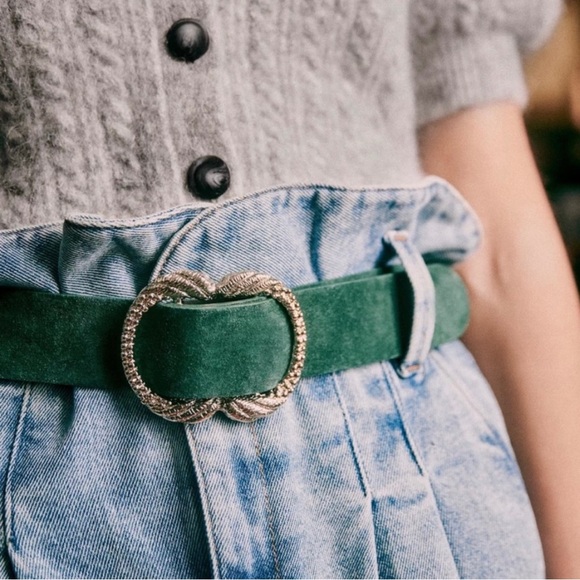 (RARE) NWT Sézane Artemis Belt in Bottle Green - Picture 3 of 9